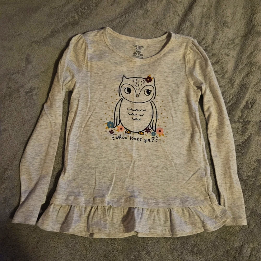 Grey Longsleeve Owl Top